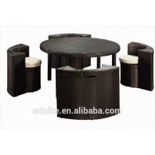 Mesa de comedor y silla + muebles de rattan de venta caliente + mesa y silla utilizados para restaurante